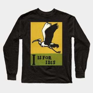 I is for Ibis ABC Designed and Cut on Wood by CB Falls Long Sleeve T-Shirt